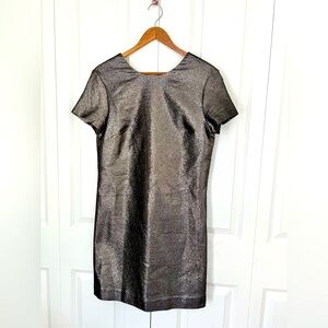 J.McLaughlin Women’s James Mini Dress Metallic Black And Gold Small EUC